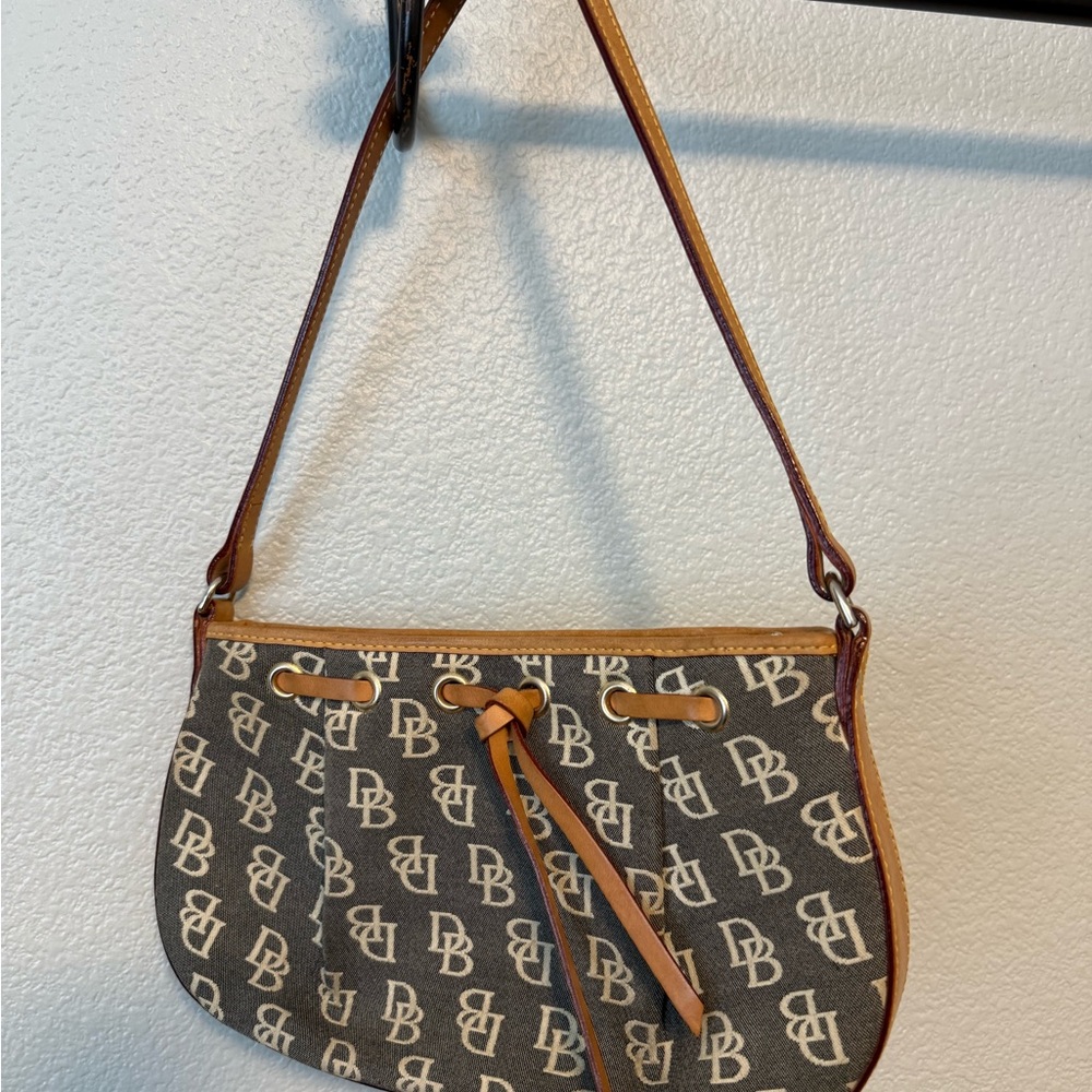 Dooney & Bourke Monogram Shoulder Bag with Leather Trim